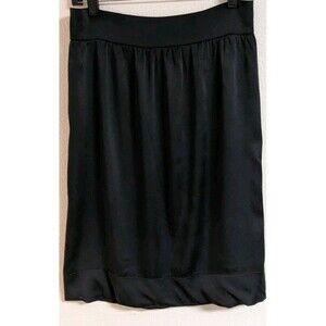 A Common Thread Black Silk Short Elastic Waist Skirt 8